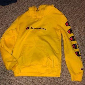 Yellow champion hoodie